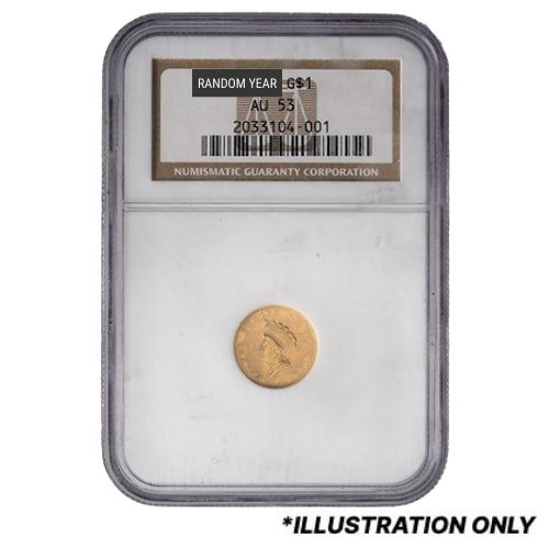 Gus1libertytype2ngcau53 004837 Us Gold Liberty 1 Ngc Au 53 Type Ii Random Year Obverse 1