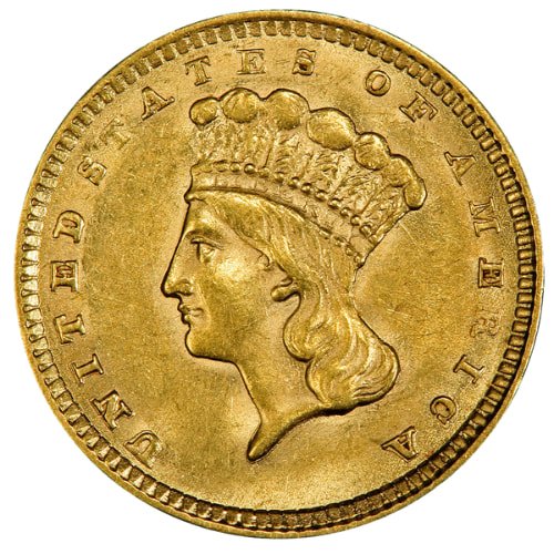 Gus1libertytype3au 004837 Us Gold Liberty 1 Coin Au Type Iii Random Year Obv