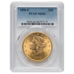 1896-S PCGS MS-62 $20 Liberty Double Eagle Gold Coin