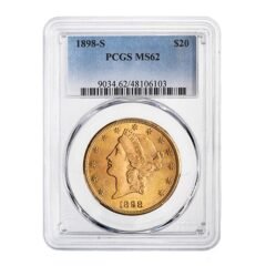 1898-S PCGS MS-62 $20 Liberty Double Eagle Gold Coin