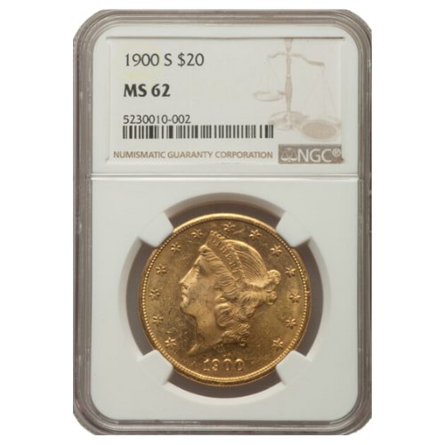 Gus20liberty1900sngcms62 09675 1900 S Us Gold Liberty Double Eagle 20 Coin Ngc Ms 62 Front