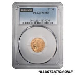 PCGS MS-65 $2.50 Indian Head Quarter Eagle Gold Coin - Random Year