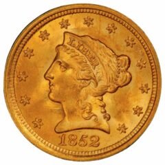 1852 $2.50 Liberty Quarter Eagle Gold Coin - AU