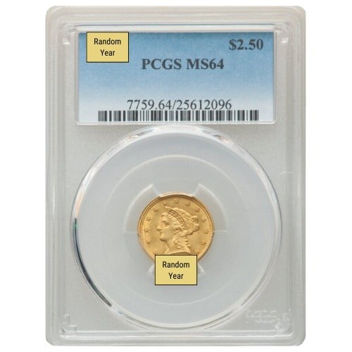 Gus25libertypcgsms64 01209 Us Gold Liberty 2.50 Pcgs Ms 64 Random Year Front