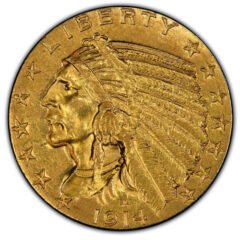 $5 Indian Half Eagle Gold Coin (AU) - Random Year