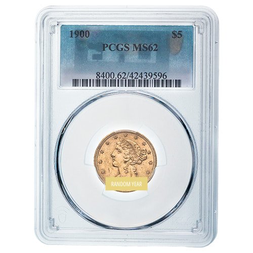 Gus5libertyms62 02419 5 Ms 62 Liberty Half Eagle Gold Coin Ngc Or Pcgs Random Year Case