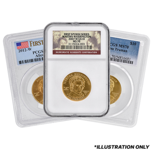 Gusspousems70 05 Random Us Gold Spouse Ngcpcgs Ms70 050oz Coins 3 Obv