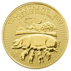 2019 British Mint Lunar Year of the Pig Gold Coin 1 oz