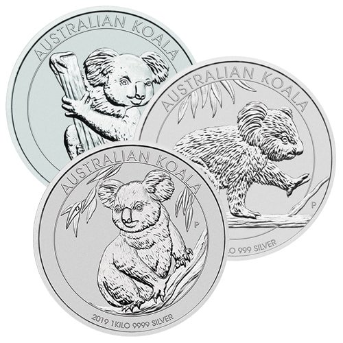 Random Perth Mint Silver Koala Kilo Coins 1