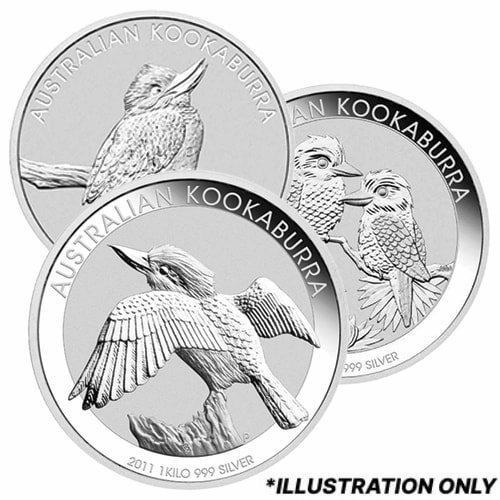 Random Year Silver 1 Kilo Kookaburra Coins 1 Main