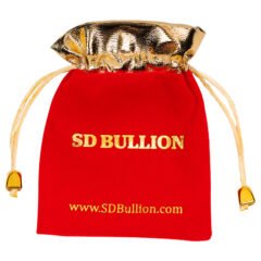 SD Bullion Red and Gold Velvet Holiday Bag