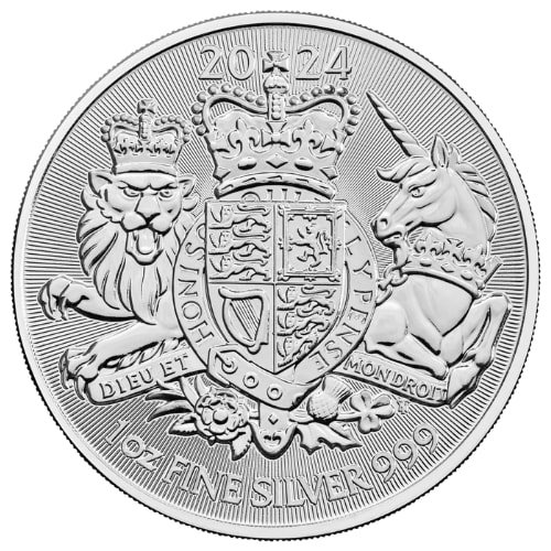 Sbr24royalarm 1 2024 Br Silver The Royal Arms 1 Oz Coin Rev 1