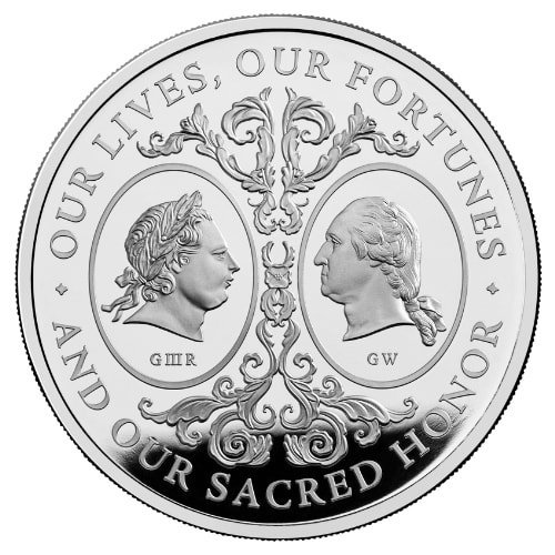 Sbr25twogeorges 1p 2025 Br Silver The Two Georges 1 Oz Proof W Box And Coa Reverse