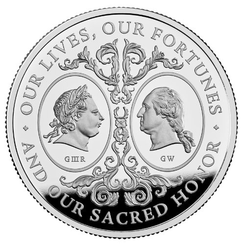 Sbr25twogeorges 2p 2025 Br Silver The Two Georges 2 Oz Proof W Box And Coa Reverse