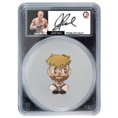 2024 PCGS PR-70 2 oz Celebrity Mint Jake Paul Colorized Chibi - Silver Autographed Label