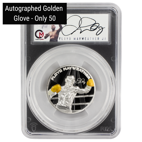 Sci24mayweatherpcgsgp 2 Celebrity Mint 2024 Floyd Mayweather Jr Signature Series Pcgs Gem Proof 2 Oz Coin Limited To 399 Goldy