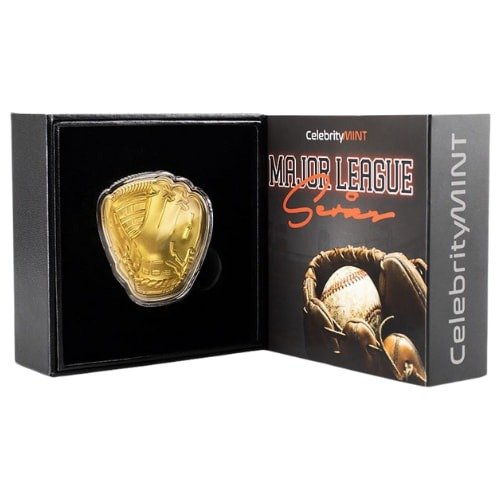 Scibaseballglovegilded 2 Celebrity Mint Silver Major League Series Baseball Glove 2 Oz Gilded Box1