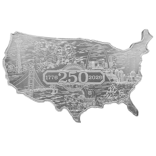 Selusa250 5 El Silver Usa 250 Shaped 5 Oz Bar Front