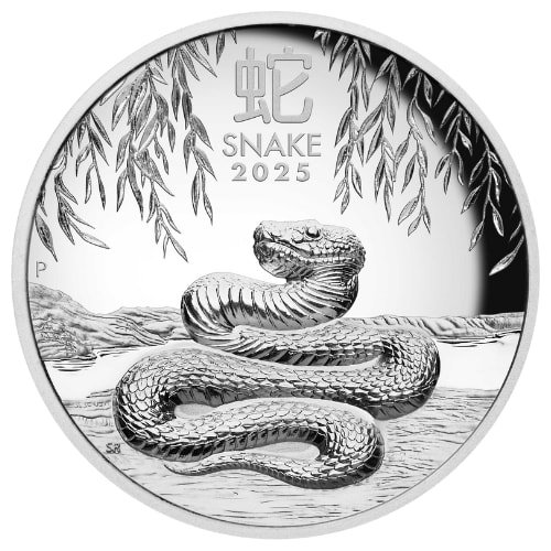 Spe25lunarsnake 1hrp 2025 Pe Silver Lunar Year Of The Snake 1 Oz High Relief Proof Coin Reverse