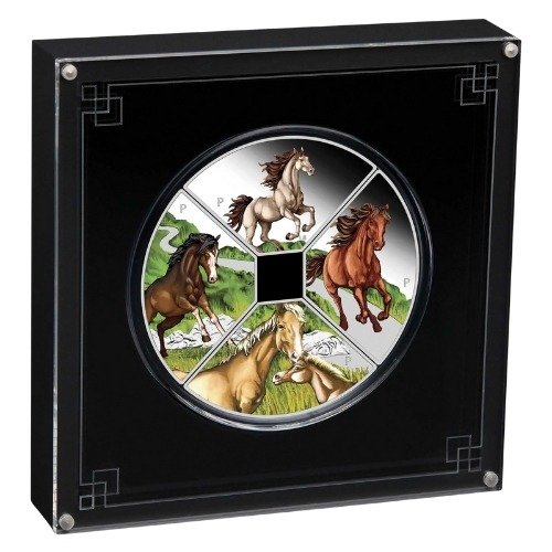 Spe26lunarhorsequadrant 4 2026 Pe Silver Lunar Year Of The Horse Quadrant 4 Coin Set Box2