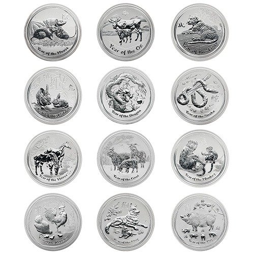 Spelunarseriesii05 6 Pe Silver Lunar Series Ii 1 2 Oz 12 Coin Set Allanimals