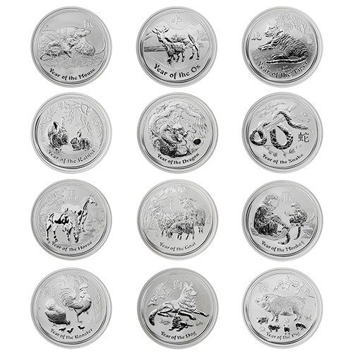 Spelunarseriesii1 12 Pe Silver Lunar Series Ii 1 Oz 12 Coin Set Allanimals
