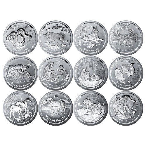 Spelunarseriesii10 120 Pe Silver Lunar Series Ii 10 Oz 12 Coin Set Rev