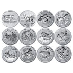 5 oz Australian Lunar Series II Silver 12 Coin Set
