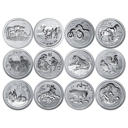 Spelunarseriesii10 60 Pe Silver Lunar Series Ii 5 Oz 12 Coin Set Rev