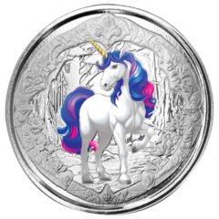 2024 1 oz Fiji Unicorn Azurea Colorized Silver Coin