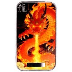 2026 1 oz Lucky Dragon Blazing Fire Silver Bar