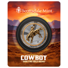 1 oz Cowboy Gilded Silver Round - Cowboy Series
