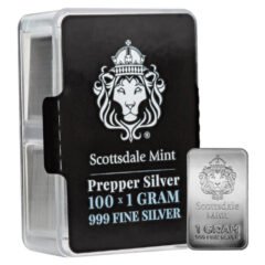 100 x 1 Gram Scottsdale Mint Silver Bars - Silver Prepper Box