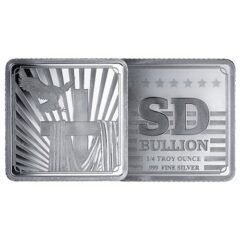 1/4 oz SD Bullion Cross and Flag Square Silver Bar