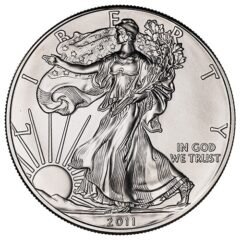 2011-W 1 oz American Silver Eagle Burnished Coin with Box and COA