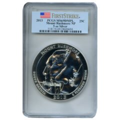 2013 PCGS MS-69 DMPL First Strike 5 oz America the Beautiful Mount Rushmore Silver Coin