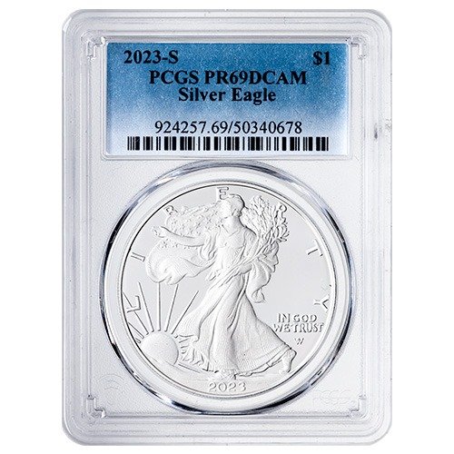 Sus23asespcgspr69 1p 2023 S Us Silver Eagle Pcgs Pr 69 1 Oz Proof Obverse
