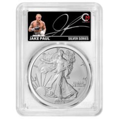 2024 Celebrity Mint PCGS MS-70 1 oz American Silver Eagle Coin - Jake Paul Signed Label - White Core