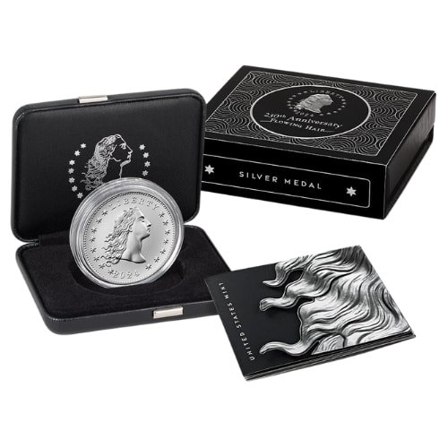 Sus24flowinghair 1 2024 Us Silver 230th Anniversary Flowing Hair 1 Oz Medal Set