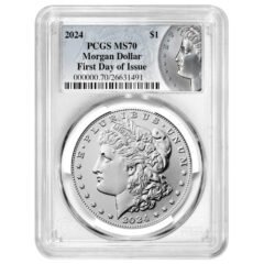 2024 PCGS MS-70 First Day of Issue Morgan Dollar Silver Coin - Morgan Dollar Label