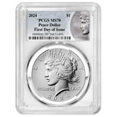 2024 PCGS MS-70 First Day of Issue Peace Dollar Silver Coin - Peace Dollar Label