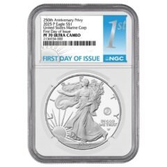 2025-P NGC PF-70 First Day of Issue Marine Privy 1 oz American Silver Eagle Proof Coin