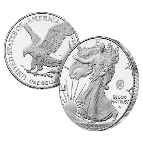 Sus25asewarmy 1p 2025 W Us Silver 250th Anniversary Us Army Eagle 1 Oz Proof Obvrev