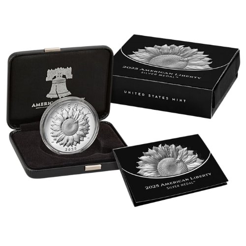 Sus25liberty 1 2025 Us Silver American Liberty 1 Oz Medal Box Coa Case