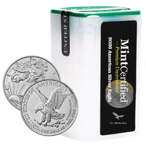 Sus26asemcpu 1 20 2026 Us Silver Eagle Mintcertified Premium Uncirculated 1 Oz Coin Sealed Tube Front