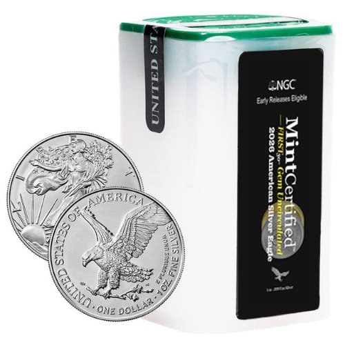 Sus26asengcmcf30 1 20 2026 Us Silver Eagle Ngc Mintcertified First30 1 Oz Coin Sealed Tube Tube