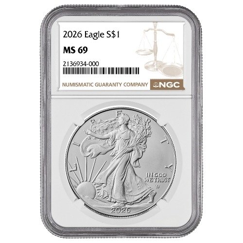 Sus26asengcms69 1 2026 Us Silver Eagle Ngc Ms 69 1 Oz Coin Front
