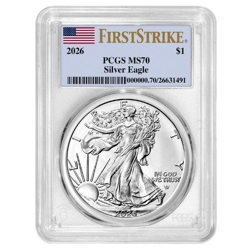 Sus26asepgcsms70fs 1 2026 Us Silver Eagle Pcgs Ms 70 First Strike 1 Oz Coin Front