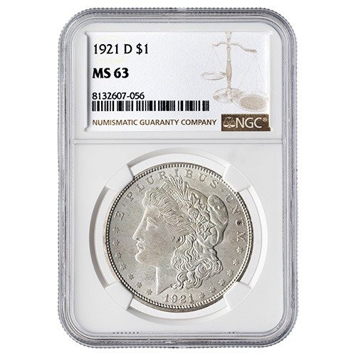 Sus901921dmorgandollngcms64 1921 D Us Silver Morgan Dollar Coin Ngc Ms 64 Front 1