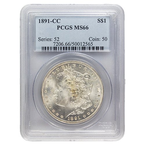 Sus90morgdoll1891ccpcgsms66 1891 Cc Us Silver Morgan Dollar Pcgs Ms 66 Obverse 1 1